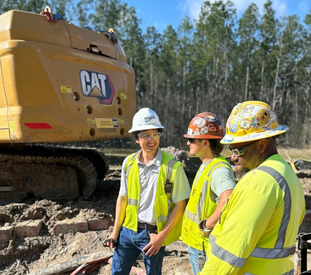 Coordination with contractor crew on the LEG job site